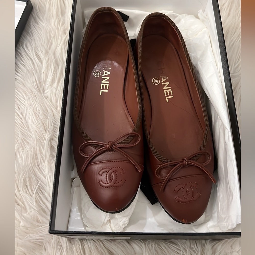 Chanel Ballerinas Lambskin F/w 2020 Rust color